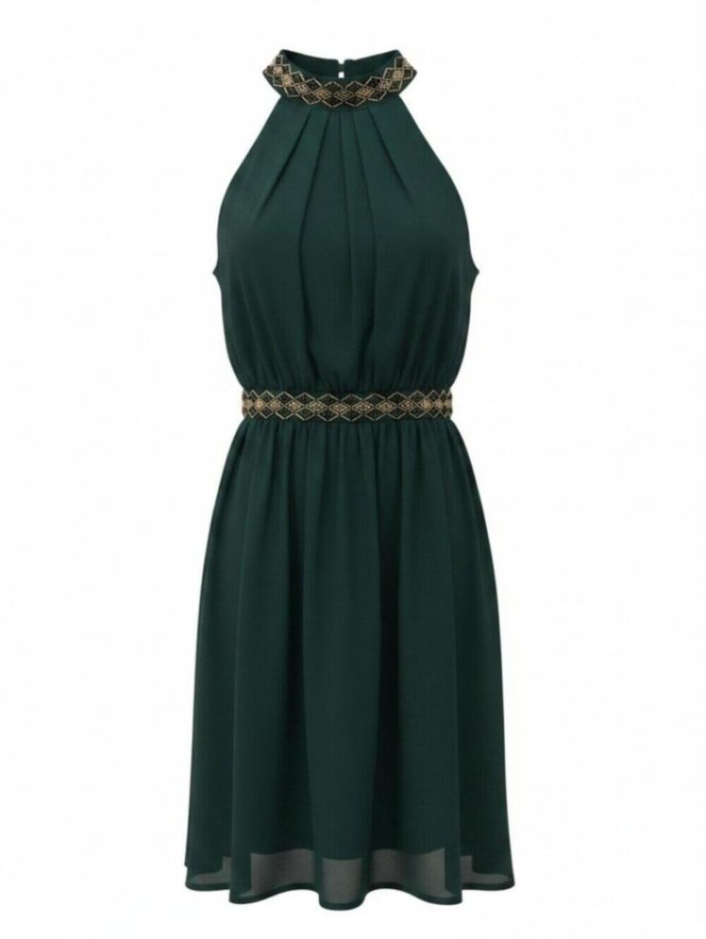 She & Sky Dark Green Formal Sleeveless Dress Size Small